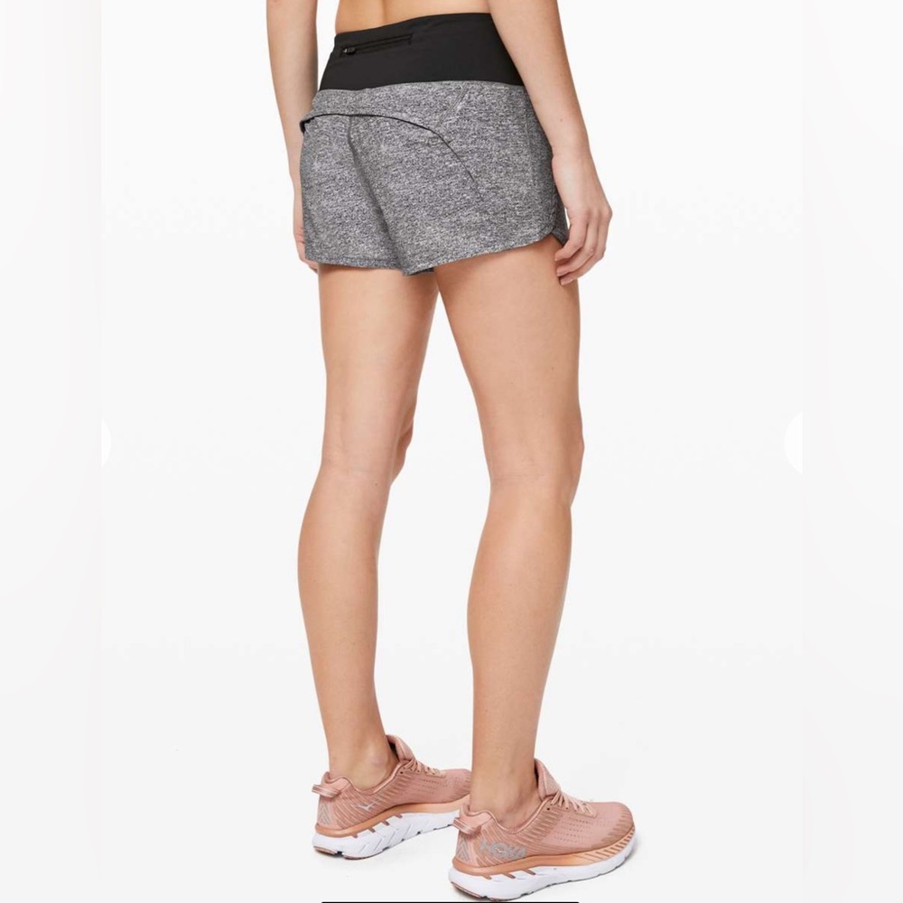 lululemon athletica Heathered Gray and Black Athletic Shorts